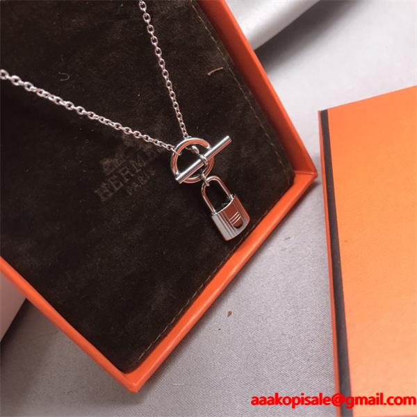 ロック & トグル シルバー エルメス スーパーコピー ネックレス 高品質 HERMES　