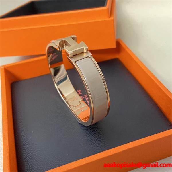 HERMES H エナメル 3 色展開 エルメス 偽物 ブレスレット 高品質アクセサリー