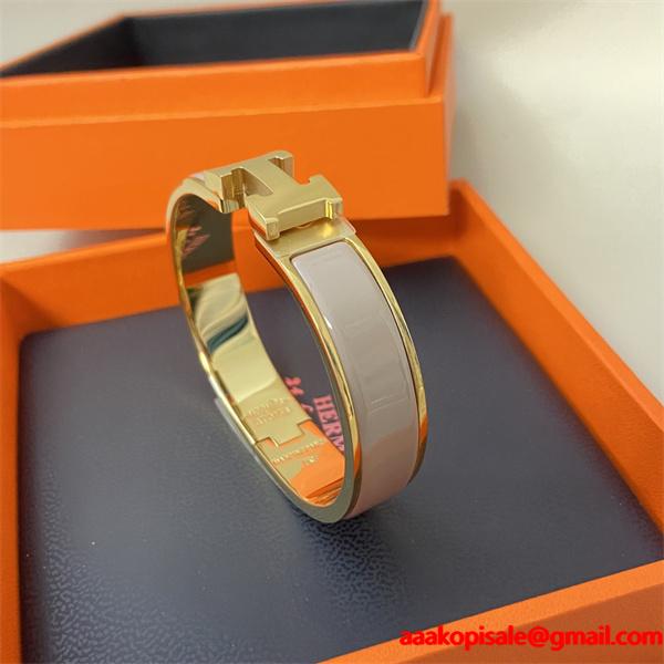 HERMES H エナメル 3 色展開 エルメス 偽物 ブレスレット 高品質アクセサリー