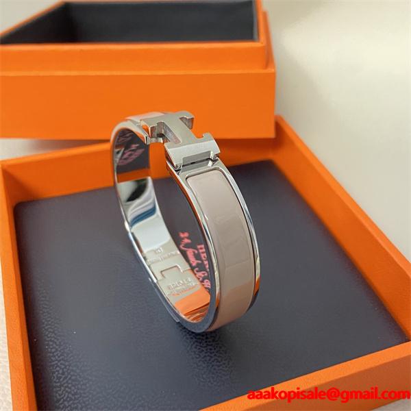 HERMES H エナメル 3 色展開 エルメス 偽物 ブレスレット 高品質アクセサリー