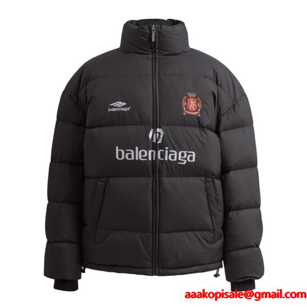 ブラックバッジ柄 シック精緻 バレンシアガ コピー ダウンジャケット 秋冬高品質アウター BALENCIAGA