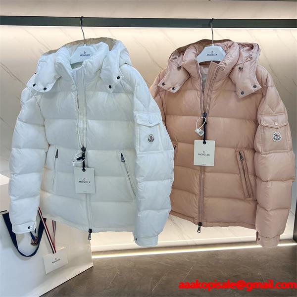 ホワイトピンク 2 色 フード付  MONCLER モンクレール コピー ダウンジャケット 秋冬高品質アウター