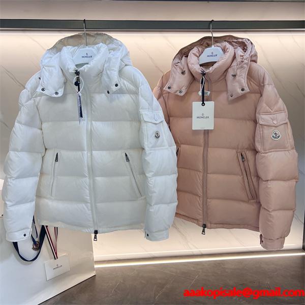 ホワイトピンク 2 色 フード付  MONCLER モンクレール コピー ダウンジャケット 秋冬高品質アウター