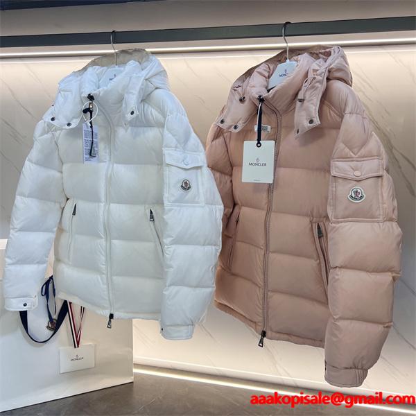 ホワイトピンク 2 色 フード付  MONCLER モンクレール コピー ダウンジャケット 秋冬高品質アウター