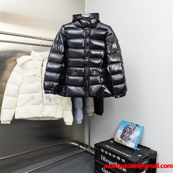 ブラック光沢感 シックデザイン MONCLER モンクレール コピー ダウンジャケット 秋冬コーデ 　