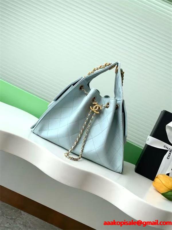 CHANEL シャネル コピー 激安 ドローストリングバッグ レディース キルティング レザー ショルダー ハンドバッグ 上品パステルカラー