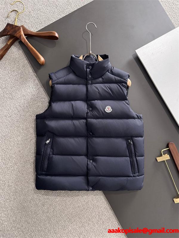 ブラックシンプル ダウンベスト モンクレール スーパーコピー アウター 秋冬 温かさ重視 MONCLER