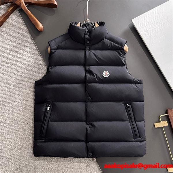 ブラックシンプル ダウンベスト モンクレール スーパーコピー アウター 秋冬 温かさ重視 MONCLER