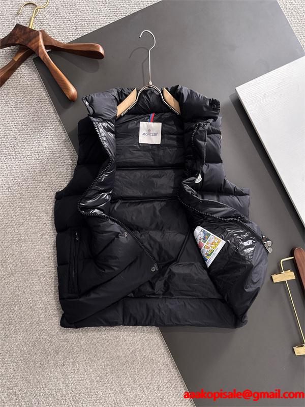 ブラックシンプル ダウンベスト モンクレール スーパーコピー アウター 秋冬 温かさ重視 MONCLER