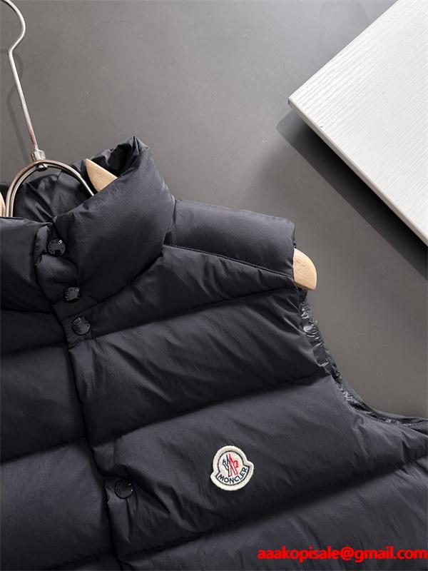 ブラックシンプル ダウンベスト モンクレール スーパーコピー アウター 秋冬 温かさ重視 MONCLER