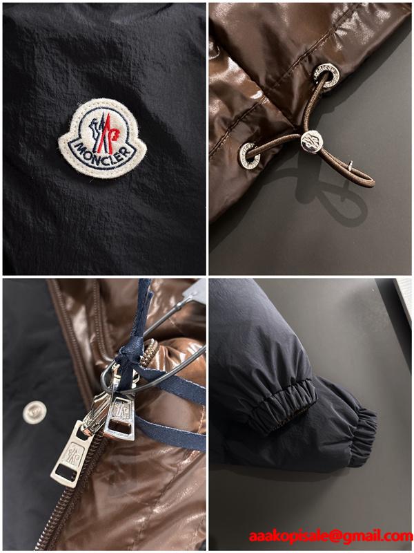 ベージュカラーブロック 立領 モンクレール コピー ダウンジャケット MONCLER 秋冬必須アイテム