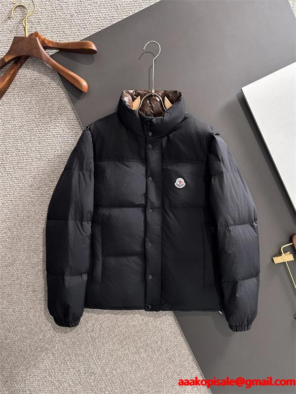 ベージュカラーブロック 立領 モンクレール コピー ダウンジャケット MONCLER 秋冬必須アイテム