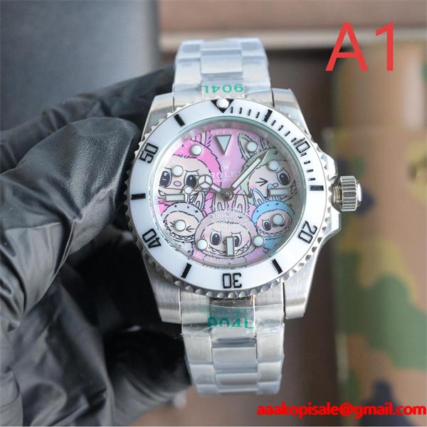 マルチキャラ可愛デザイン ROLEX ロレックスコピー 時計 904L精鋼ケース 機械式自動巻き 高品質