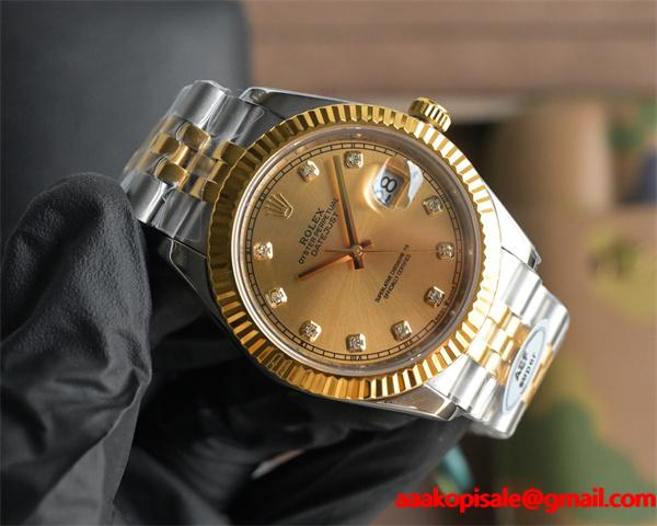 ロレックス デイトジャスト 間金ダイヤモンド 41mm ファクトリー 3255 機芯 ROLEX  コピー時計 