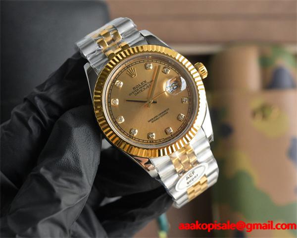 ロレックス デイトジャスト 間金ダイヤモンド 41mm ファクトリー 3255 機芯 ROLEX  コピー時計 