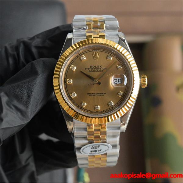 ロレックス デイトジャスト 間金ダイヤモンド 41mm ファクトリー 3255 機芯 ROLEX  コピー時計 