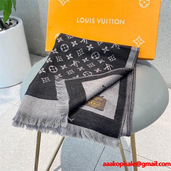 Louis Vuitton ルイ・ヴィトン 限定リバーシブル カシミヤシルクマフラー 48×200cm