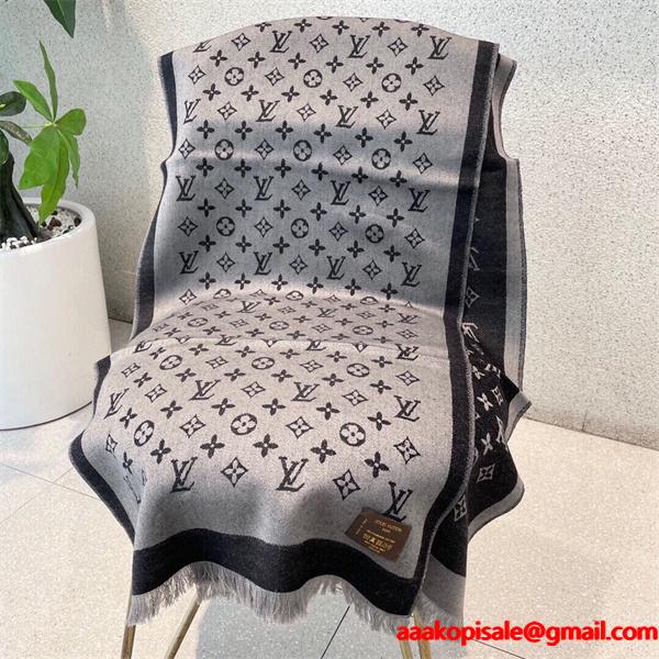 Louis Vuitton ルイ・ヴィトン 限定リバーシブル カシミヤシルクマフラー 48×200cm