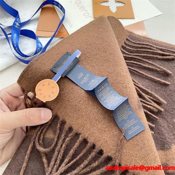 Louis Vuitton ルイ・ヴィトン 2025限定 モノグラム×フラワーマスコット カシミヤマフラー 191×46cm