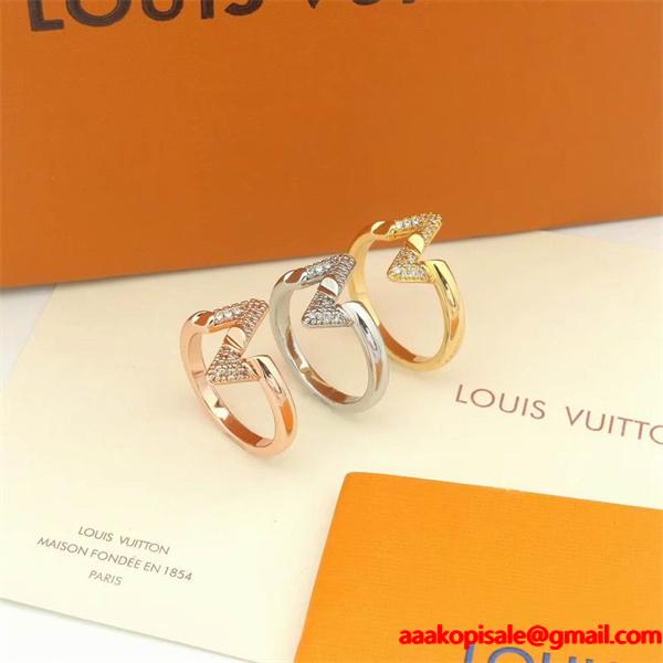イニシャルアクセント スリムバンド  ルイヴィトン ユニセックス コピー指輪 LOUIS VUITTON