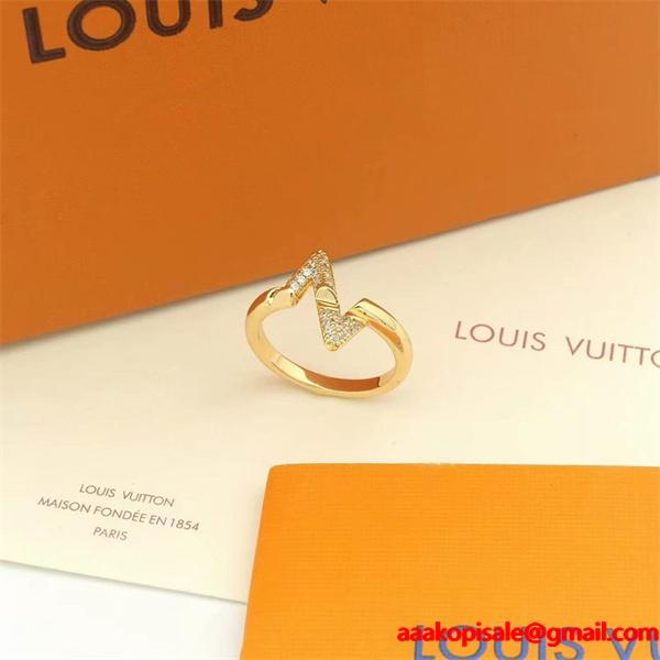 イニシャルアクセント スリムバンド  ルイヴィトン ユニセックス コピー指輪 LOUIS VUITTON