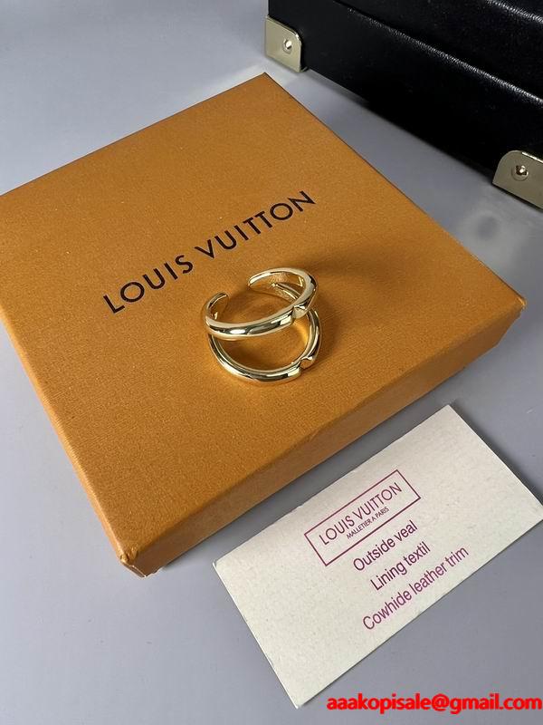 ダブルリングデザイン シルバー / ゴールド スタイリッシュ ルイヴィトン LOUIS VUITTON ユニセックス コピー 指輪