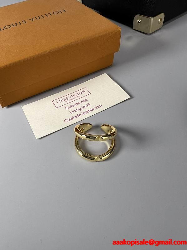ダブルリングデザイン シルバー / ゴールド スタイリッシュ ルイヴィトン LOUIS VUITTON ユニセックス コピー 指輪