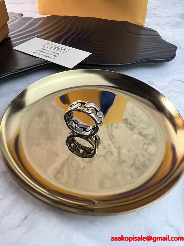 チェーンリンク ブラックメタル マスキュリン LOUIS VUITTON ルイヴィトン コピー メンズ指輪