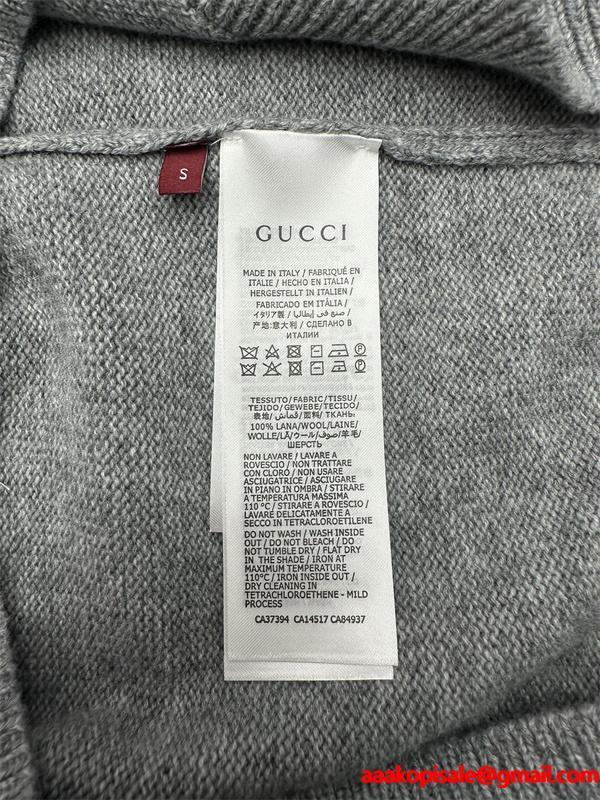 白ロゴ刺繍 グレー グッチ GUCCI スーパーコピーセーター ユニセックス クラシック 2025秋冬必須