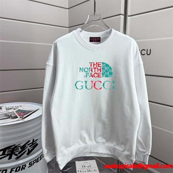 GUCCI スーパーコピー コラボ風 ベージュ グッチ パーカー ユニセックス トレンディ 人気急上昇