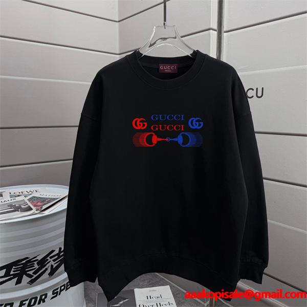 红蓝ロゴモチーフ ブラック グッチ GUCCI コピーパーカー ユニセックス 2025秋冬対応 クラシック