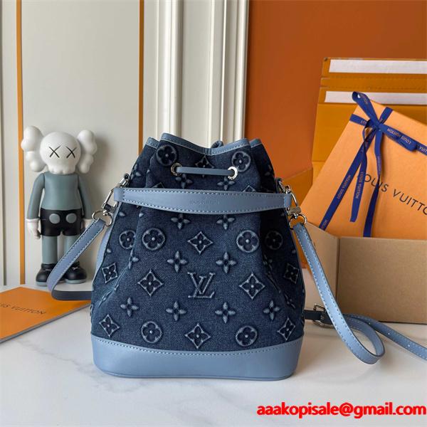 Louis Vuitton デニムブルー ルイヴィトン バケットバッグ コピー 82599 レディース トレンディ