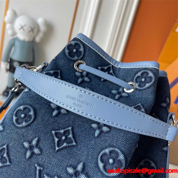 Louis Vuitton デニムブルー ルイヴィトン バケットバッグ コピー 82599 レディース トレンディ