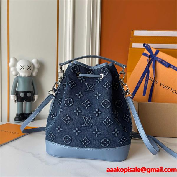 Louis Vuitton デニムブルー ルイヴィトン バケットバッグ コピー 82599 レディース トレンディ