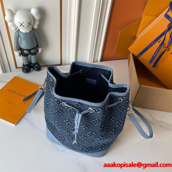 Louis Vuitton デニムブルー ルイヴィトン バケットバッグ コピー 82599 レディース トレンディ