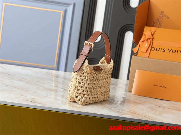 サマー風草編み レザーハンドル Louis Vuitton ルイヴィトン ハンドバッグ スーパーコピー レディース クール