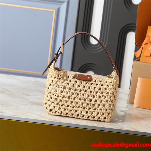 サマー風草編み レザーハンドル Louis Vuitton ルイヴィトン ハンドバッグ スーパーコピー レディース クール