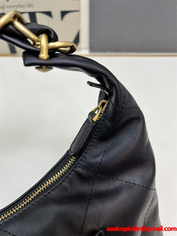 ブラックレザー 編み込みチェーン シャネル ハンドバッグ スーパーコピー レディース エレガント CHANEL