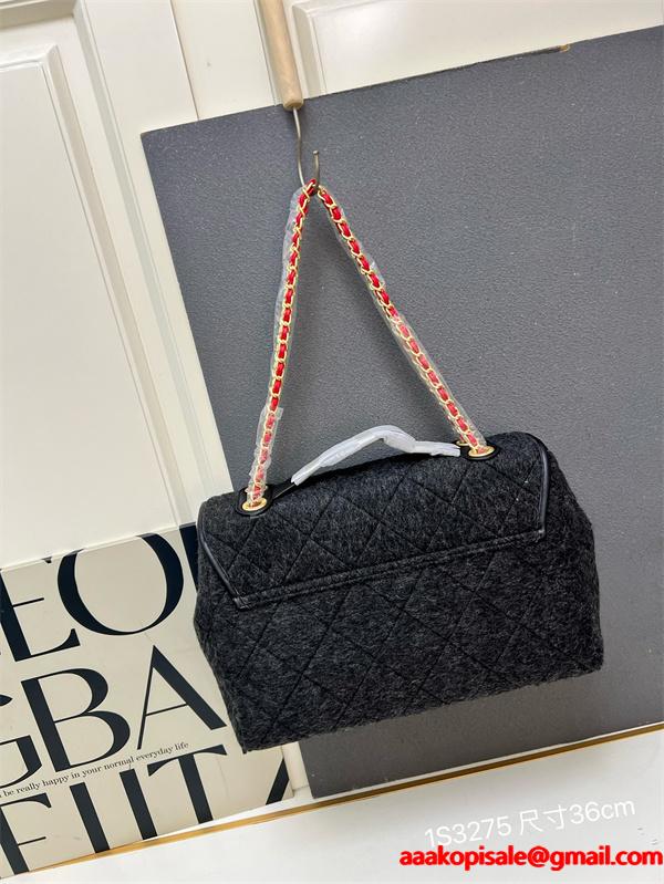 グレーモール 大サイズ CHANEL シャネル ショルダーバッグ コピー ユニセックス ヴィンテージ風