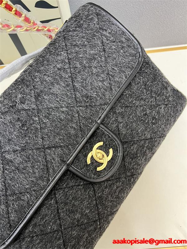グレーモール 大サイズ CHANEL シャネル ショルダーバッグ コピー ユニセックス ヴィンテージ風