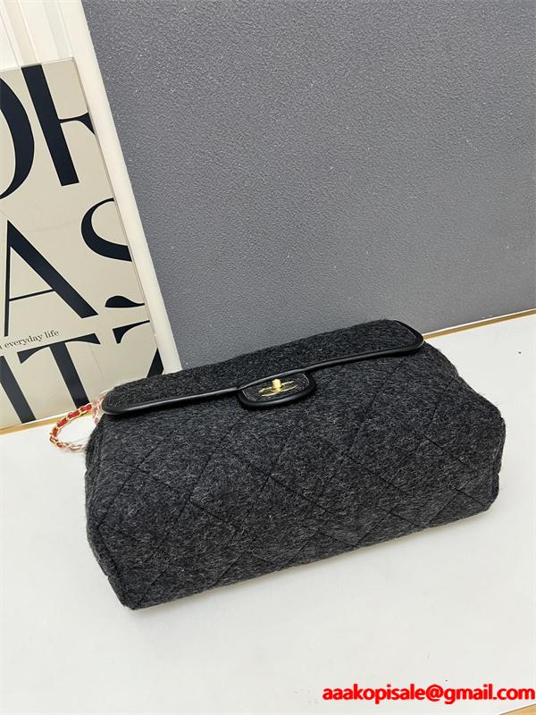 グレーモール 大サイズ CHANEL シャネル ショルダーバッグ コピー ユニセックス ヴィンテージ風