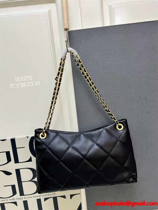 ブラックレザー ダブルポケット CHANEL シャネル ショルダーバッグ コピー レディース ユーティリティ
