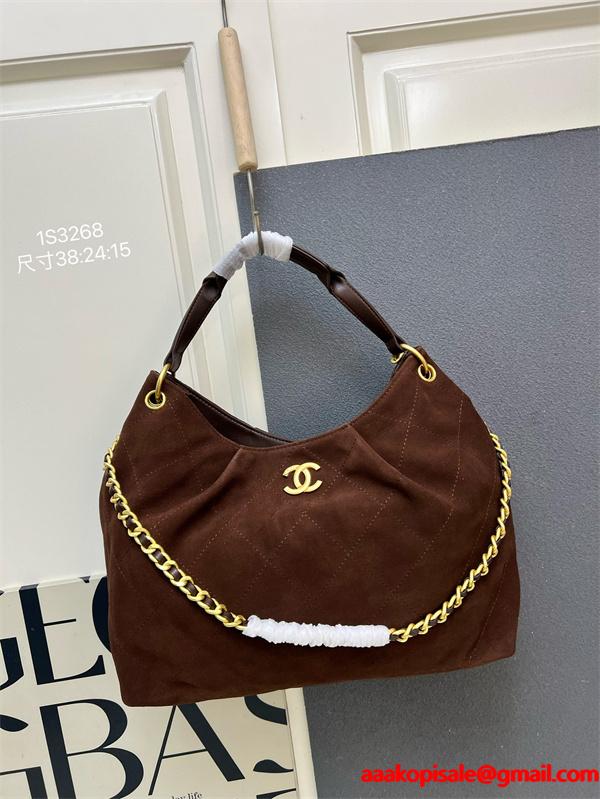 ブラックスエード 菱格チェーン CHANEL シャネル ショルダーバッグ 偽物 1S3268 レディース ヴィンテージ