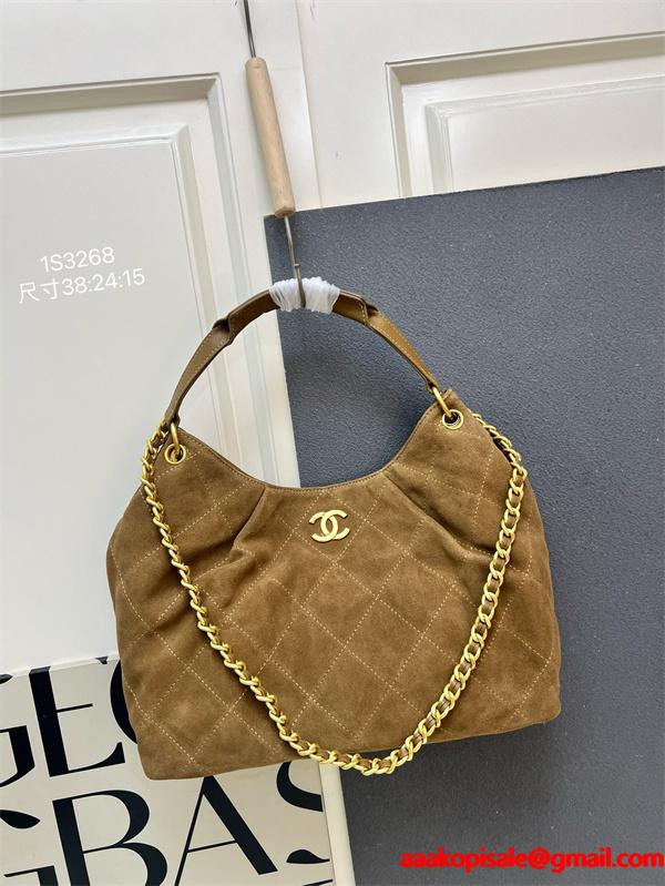 ブラックスエード 菱格チェーン CHANEL シャネル ショルダーバッグ 偽物 1S3268 レディース ヴィンテージ