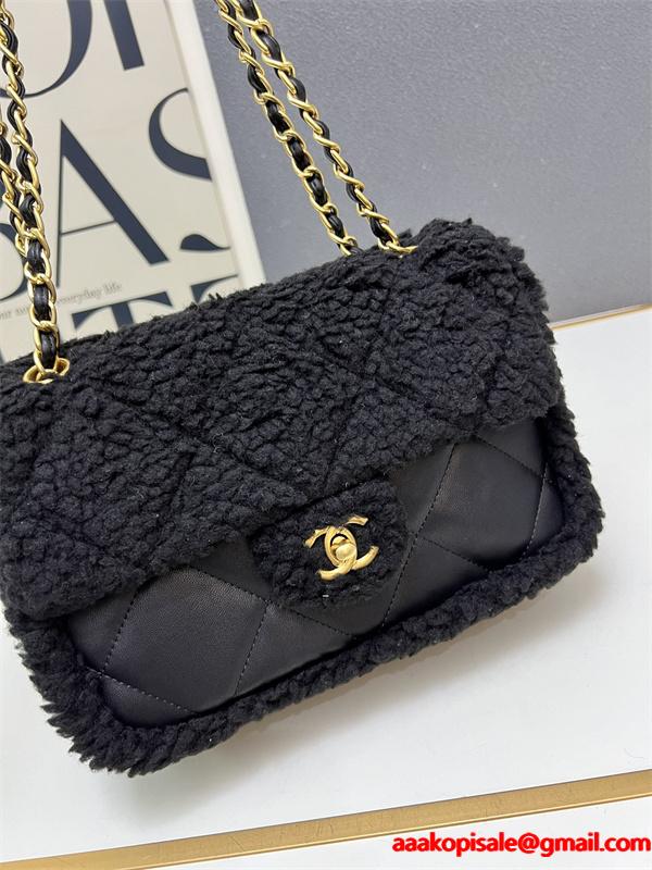 ブラックラムファー CHANEL 菱格ロゴ シャネル ショルダーバッグ スーパーコピー 1S3201 レディース エレガント