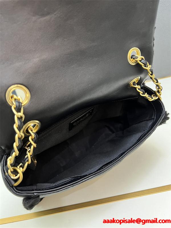 ブラックラムファー CHANEL 菱格ロゴ シャネル ショルダーバッグ スーパーコピー 1S3201 レディース エレガント