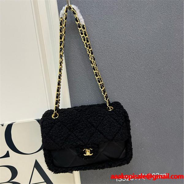 ブラックラムファー CHANEL 菱格ロゴ シャネル ショルダーバッグ スーパーコピー 1S3201 レディース エレガント