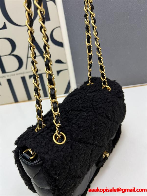 ブラックラムファー CHANEL 菱格ロゴ シャネル ショルダーバッグ スーパーコピー 1S3201 レディース エレガント