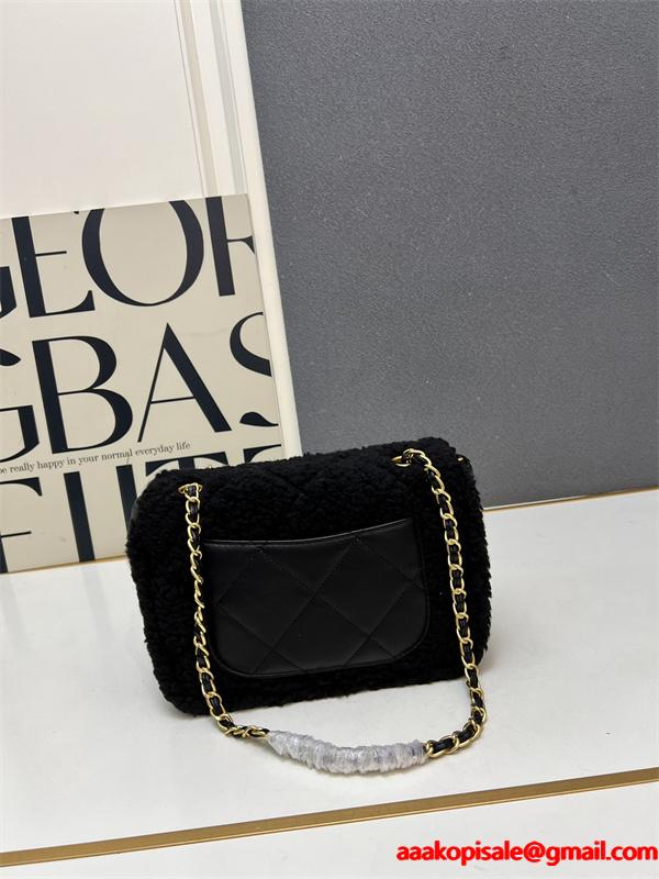 ブラックラムファー CHANEL 菱格ロゴ シャネル ショルダーバッグ スーパーコピー 1S3201 レディース エレガント