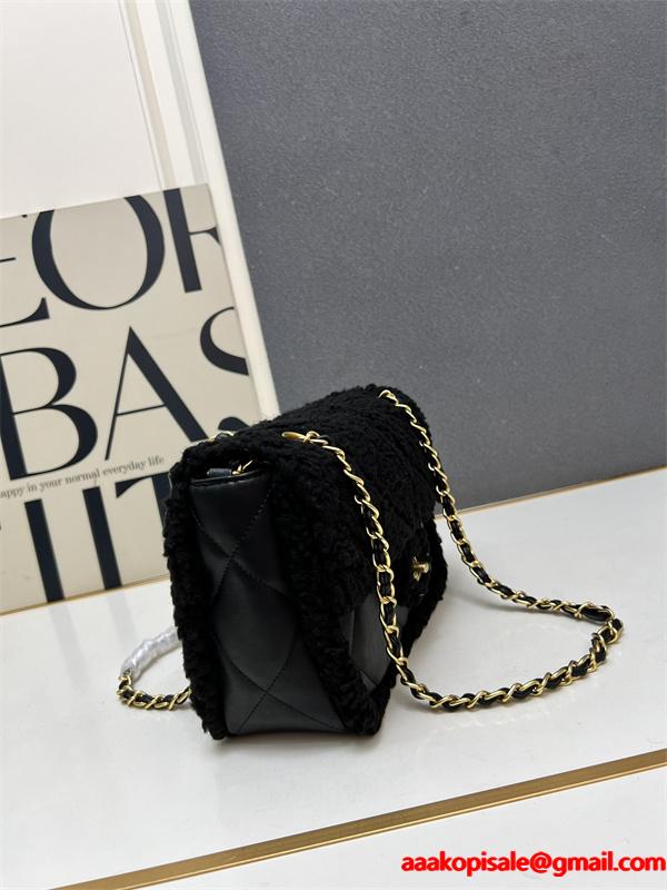 ブラックラムファー CHANEL 菱格ロゴ シャネル ショルダーバッグ スーパーコピー 1S3201 レディース エレガント